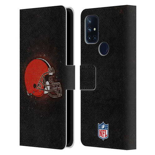 NFL Cleveland Browns Artwork LED Leather Book Wallet Case Cover For OnePlus Nord N10 5G