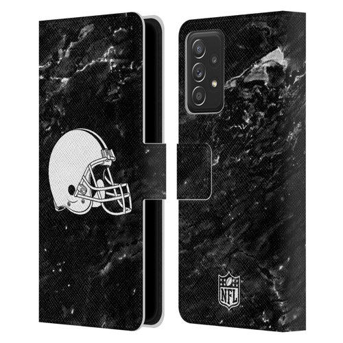 NFL Cleveland Browns Artwork Marble Leather Book Wallet Case Cover For Samsung Galaxy A52 / A52s / 5G (2021)