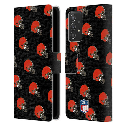 NFL Cleveland Browns Artwork Patterns Leather Book Wallet Case Cover For Samsung Galaxy A52 / A52s / 5G (2021)