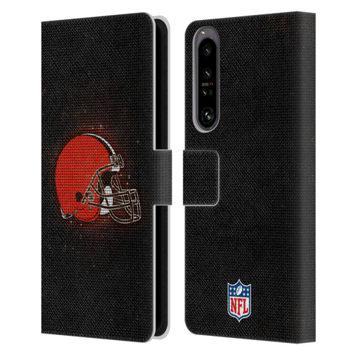 NFL Cleveland Browns Artwork LED Leather Book Wallet Case Cover For Sony Xperia 1 IV