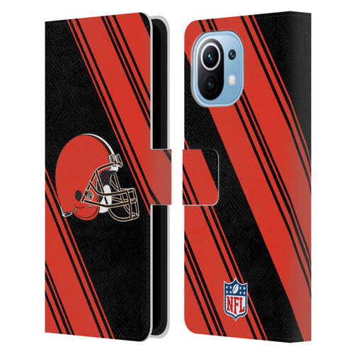 NFL Cleveland Browns Artwork Stripes Leather Book Wallet Case Cover For Xiaomi Mi 11