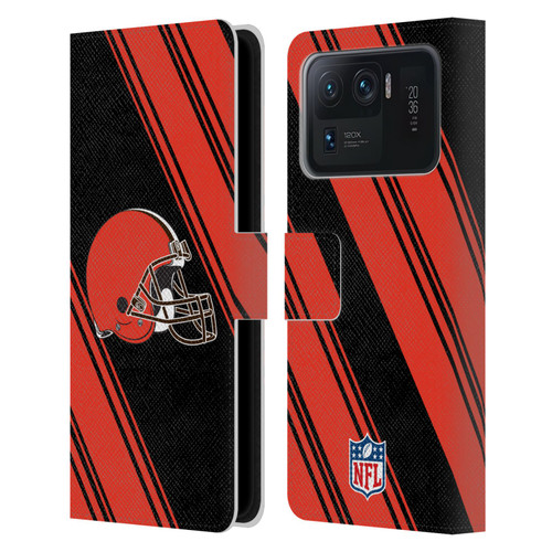 NFL Cleveland Browns Artwork Stripes Leather Book Wallet Case Cover For Xiaomi Mi 11 Ultra