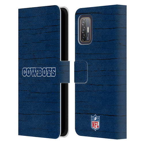 NFL Dallas Cowboys Logo Distressed Look Leather Book Wallet Case Cover For HTC Desire 21 Pro 5G