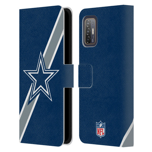 NFL Dallas Cowboys Logo Stripes Leather Book Wallet Case Cover For HTC Desire 21 Pro 5G