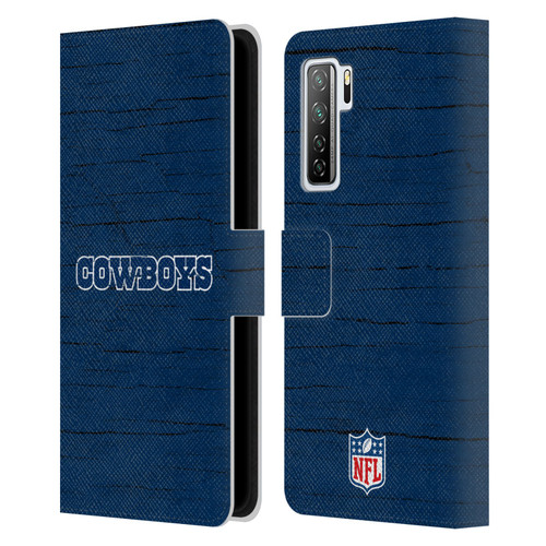 NFL Dallas Cowboys Logo Distressed Look Leather Book Wallet Case Cover For Huawei Nova 7 SE/P40 Lite 5G
