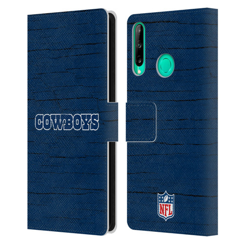 NFL Dallas Cowboys Logo Distressed Look Leather Book Wallet Case Cover For Huawei P40 lite E