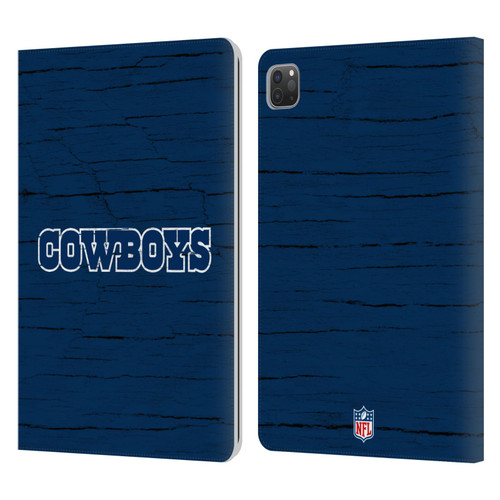 NFL Dallas Cowboys Logo Distressed Look Leather Book Wallet Case Cover For Apple iPad Pro 11 2020 / 2021 / 2022