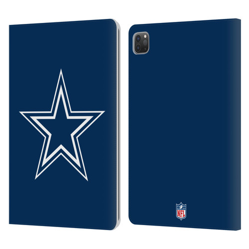 NFL Dallas Cowboys Logo Plain Leather Book Wallet Case Cover For Apple iPad Pro 11 2020 / 2021 / 2022