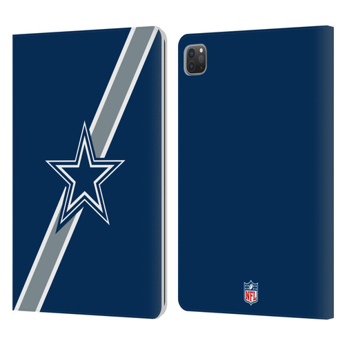 NFL Dallas Cowboys Logo Stripes Leather Book Wallet Case Cover For Apple iPad Pro 11 2020 / 2021 / 2022