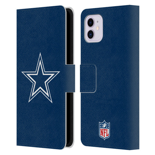 NFL Dallas Cowboys Logo Plain Leather Book Wallet Case Cover For Apple iPhone 11