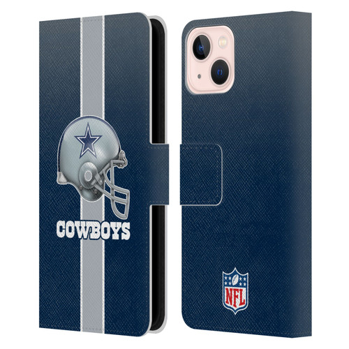 NFL Dallas Cowboys Logo Helmet Leather Book Wallet Case Cover For Apple iPhone 13