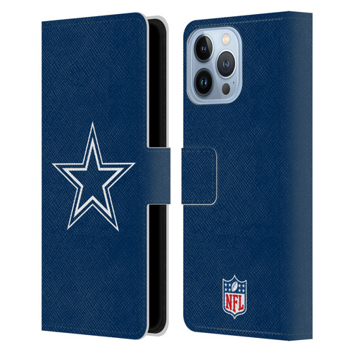 NFL Dallas Cowboys Logo Plain Leather Book Wallet Case Cover For Apple iPhone 13 Pro Max