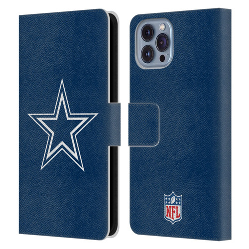 NFL Dallas Cowboys Logo Plain Leather Book Wallet Case Cover For Apple iPhone 14