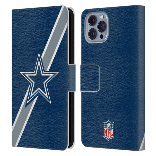 NFL Dallas Cowboys Logo Stripes Leather Book Wallet Case Cover For Apple iPhone 14
