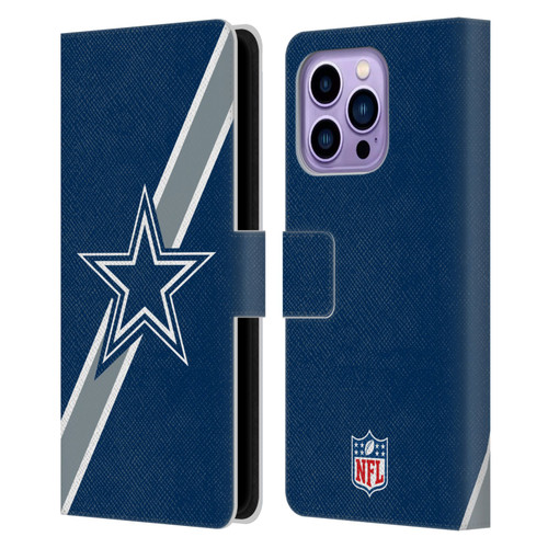 NFL Dallas Cowboys Logo Stripes Leather Book Wallet Case Cover For Apple iPhone 14 Pro Max