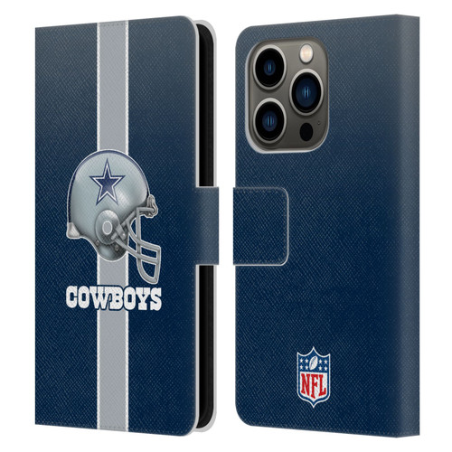 NFL Dallas Cowboys Logo Helmet Leather Book Wallet Case Cover For Apple iPhone 14 Pro