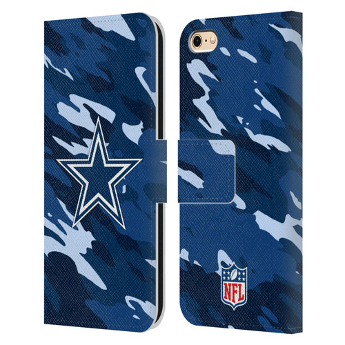 NFL Dallas Cowboys Logo Camou Leather Book Wallet Case Cover For Apple iPhone 6 / iPhone 6s