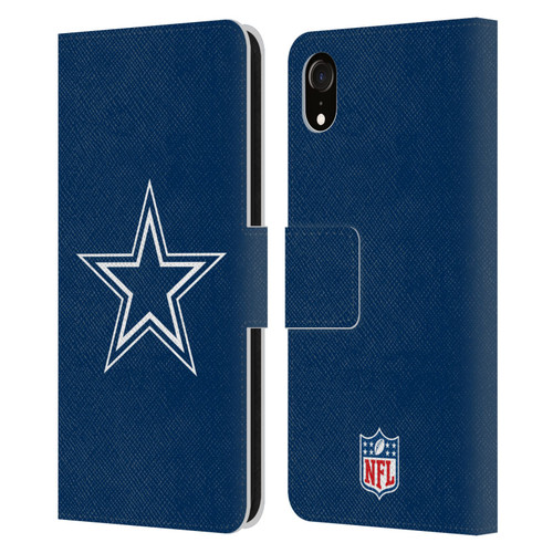 NFL Dallas Cowboys Logo Plain Leather Book Wallet Case Cover For Apple iPhone XR