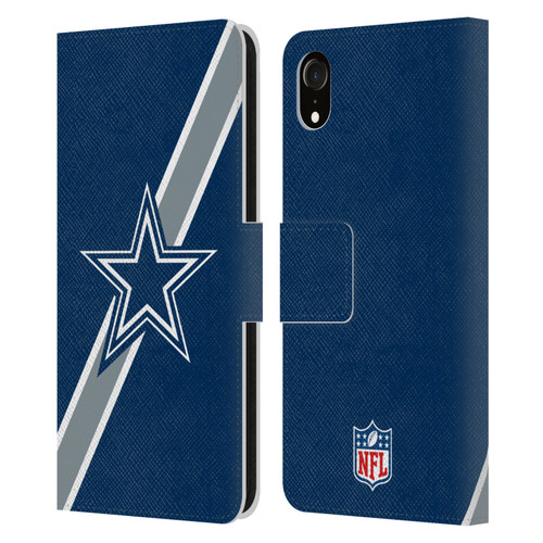 NFL Dallas Cowboys Logo Stripes Leather Book Wallet Case Cover For Apple iPhone XR