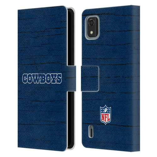 NFL Dallas Cowboys Logo Distressed Look Leather Book Wallet Case Cover For Nokia C2 2nd Edition