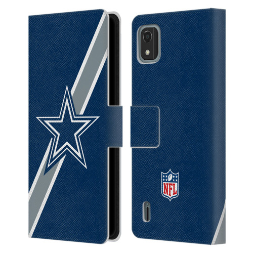 NFL Dallas Cowboys Logo Stripes Leather Book Wallet Case Cover For Nokia C2 2nd Edition