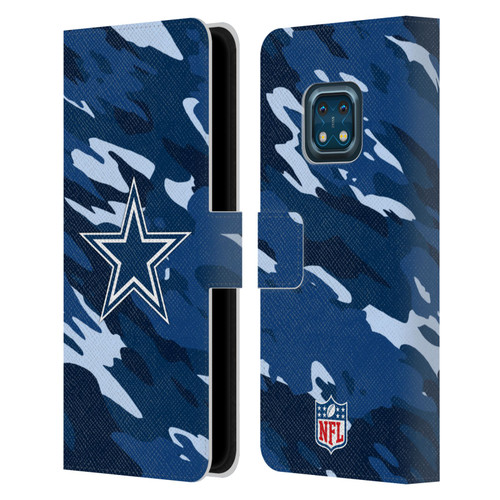 NFL Dallas Cowboys Logo Camou Leather Book Wallet Case Cover For Nokia XR20