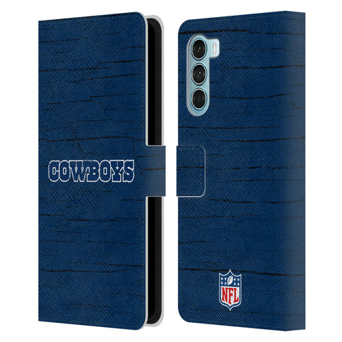 NFL Dallas Cowboys Logo Distressed Look Leather Book Wallet Case Cover For Motorola Edge S30 / Moto G200 5G