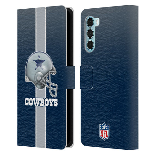 NFL Dallas Cowboys Logo Helmet Leather Book Wallet Case Cover For Motorola Edge S30 / Moto G200 5G