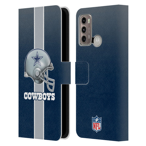 NFL Dallas Cowboys Logo Helmet Leather Book Wallet Case Cover For Motorola Moto G60 / Moto G40 Fusion