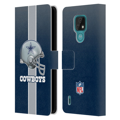 NFL Dallas Cowboys Logo Helmet Leather Book Wallet Case Cover For Motorola Moto E7