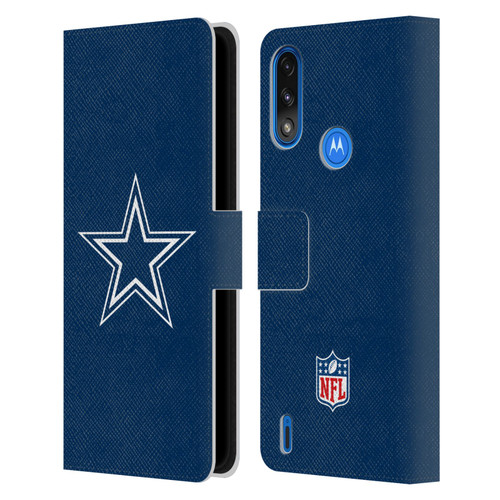 NFL Dallas Cowboys Logo Plain Leather Book Wallet Case Cover For Motorola Moto E7 Power / Moto E7i Power