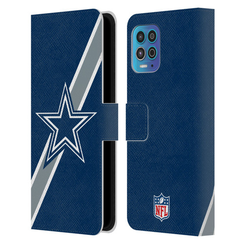 NFL Dallas Cowboys Logo Stripes Leather Book Wallet Case Cover For Motorola Moto G100
