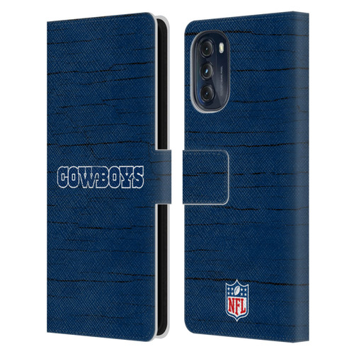NFL Dallas Cowboys Logo Distressed Look Leather Book Wallet Case Cover For Motorola Moto G (2022)