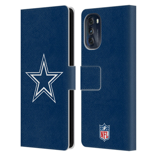 NFL Dallas Cowboys Logo Plain Leather Book Wallet Case Cover For Motorola Moto G (2022)