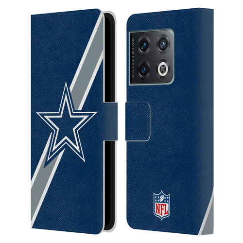 NFL Dallas Cowboys Logo Stripes Leather Book Wallet Case Cover For OnePlus 10 Pro