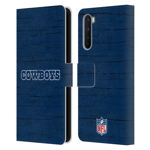 NFL Dallas Cowboys Logo Distressed Look Leather Book Wallet Case Cover For OnePlus Nord 5G