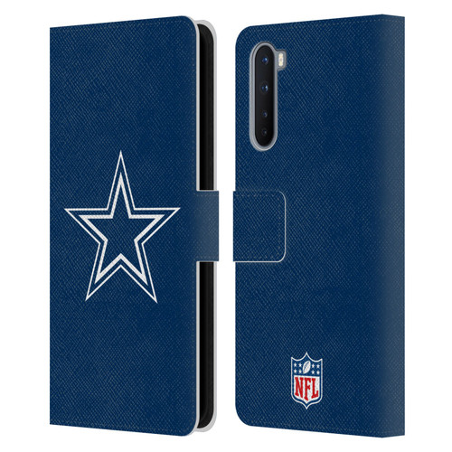 NFL Dallas Cowboys Logo Plain Leather Book Wallet Case Cover For OnePlus Nord 5G