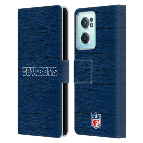 NFL Dallas Cowboys Logo Distressed Look Leather Book Wallet Case Cover For OnePlus Nord CE 2 5G