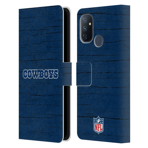 NFL Dallas Cowboys Logo Distressed Look Leather Book Wallet Case Cover For OnePlus Nord N100