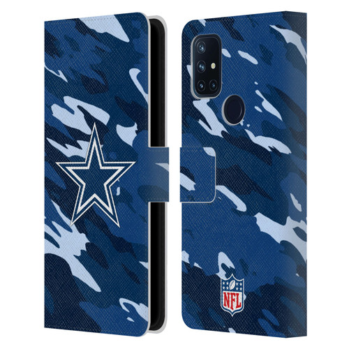 NFL Dallas Cowboys Logo Camou Leather Book Wallet Case Cover For OnePlus Nord N10 5G