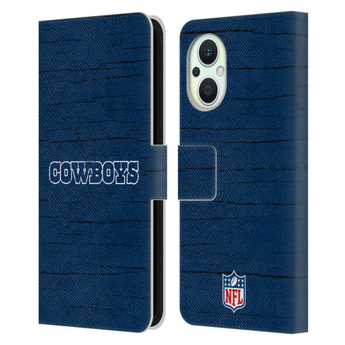 NFL Dallas Cowboys Logo Distressed Look Leather Book Wallet Case Cover For OPPO Reno8 Lite