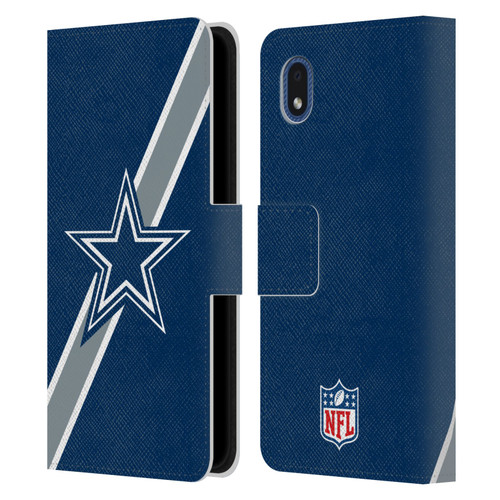 NFL Dallas Cowboys Logo Stripes Leather Book Wallet Case Cover For Samsung Galaxy A01 Core (2020)
