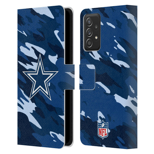 NFL Dallas Cowboys Logo Camou Leather Book Wallet Case Cover For Samsung Galaxy A53 5G (2022)