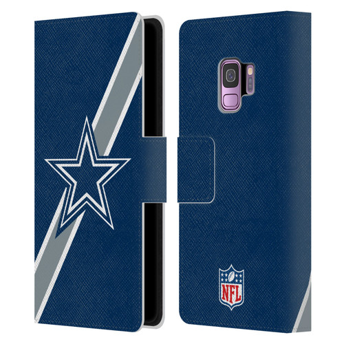 NFL Dallas Cowboys Logo Stripes Leather Book Wallet Case Cover For Samsung Galaxy S9