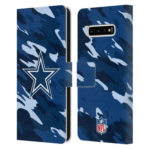NFL Dallas Cowboys Logo Camou Leather Book Wallet Case Cover For Samsung Galaxy S10+ / S10 Plus