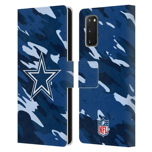 NFL Dallas Cowboys Logo Camou Leather Book Wallet Case Cover For Samsung Galaxy S20 / S20 5G