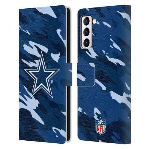 NFL Dallas Cowboys Logo Camou Leather Book Wallet Case Cover For Samsung Galaxy S21+ 5G