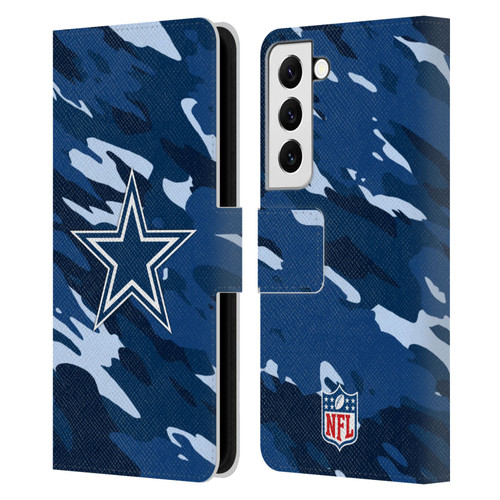 NFL Dallas Cowboys Logo Camou Leather Book Wallet Case Cover For Samsung Galaxy S22 5G NFL Dallas Cowboys Logo Camou Leather Book Wallet Case Cover For Samsung Galaxy S22 5G