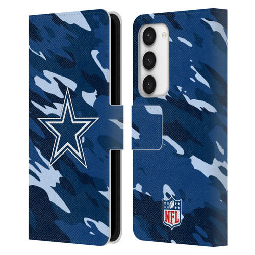 NFL Dallas Cowboys Logo Camou Leather Book Wallet Case Cover For Samsung Galaxy S23 5G NFL Dallas Cowboys Logo Camou Leather Book Wallet Case Cover For Samsung Galaxy S23 5G