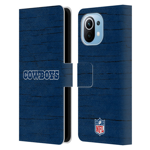 NFL Dallas Cowboys Logo Distressed Look Leather Book Wallet Case Cover For Xiaomi Mi 11